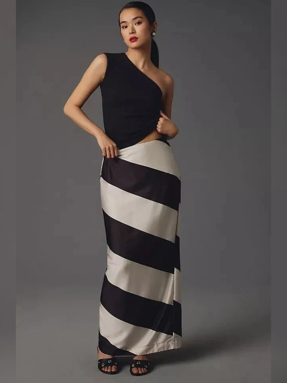 Anthropologie Maeve Column Maxi Skirt XS 2 Women's Party Mid-Rise Fitted 46875